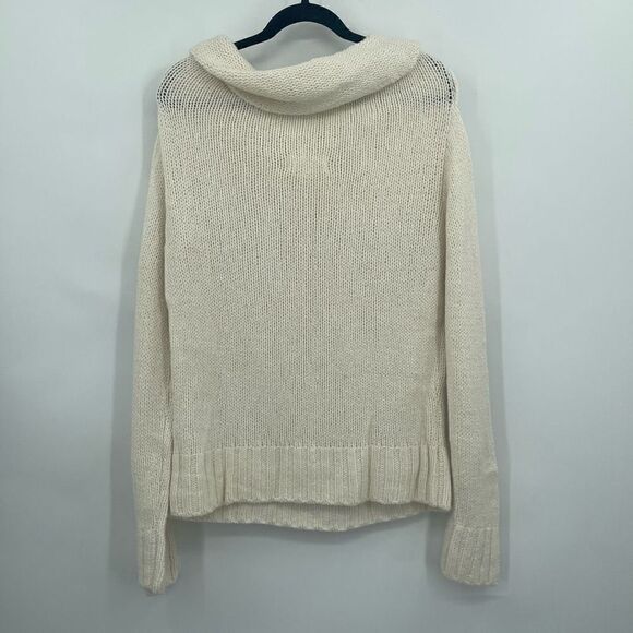 Anthropologie Ivory Blended Long Sleeve Cowl-Neck Pullover Sweater Size Medium - Picture 7 of 7